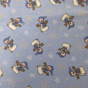 Fabric Little Bit of Christmas Snowmen Trena Hegdahl Cotton 45" x 72" (2 Yards)